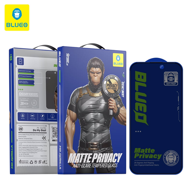 گلس ، محافظ صفحه بلو مات پرایوسی Blueo Full Cover Anti-Peep privacy Matte Glass Samsung